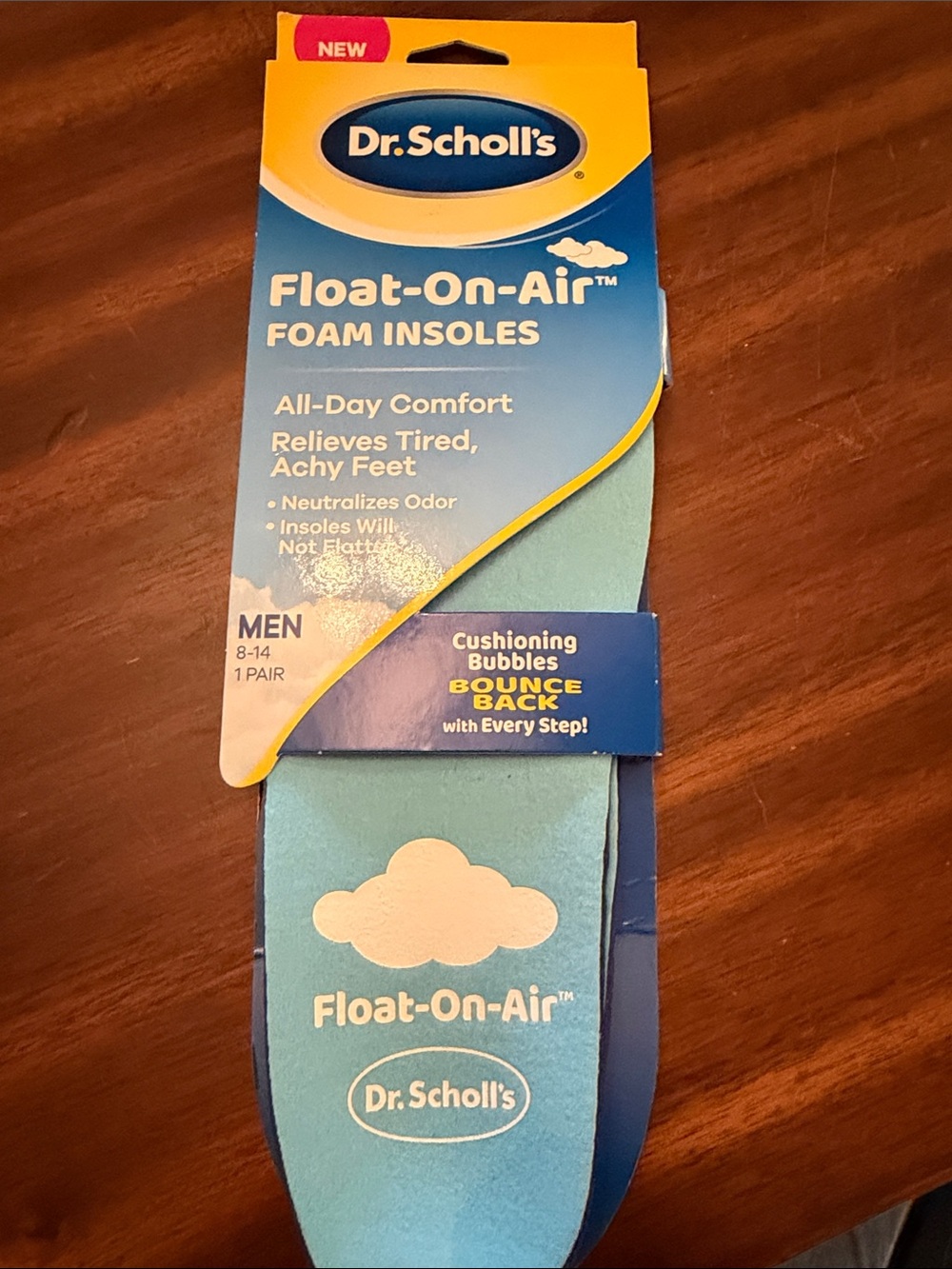 Dr. Scholl's Light Blue Float-On-Air Foam Insoles for Men